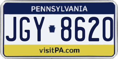 PA license plate JGY8620