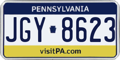 PA license plate JGY8623