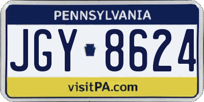 PA license plate JGY8624