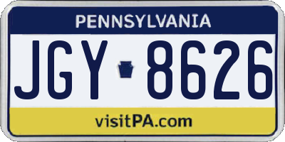 PA license plate JGY8626