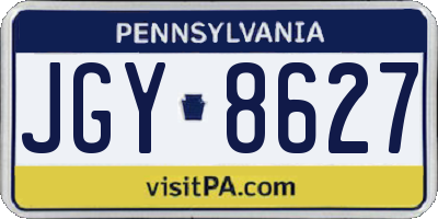 PA license plate JGY8627