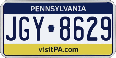 PA license plate JGY8629