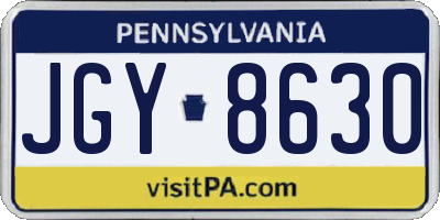 PA license plate JGY8630