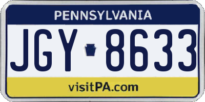 PA license plate JGY8633