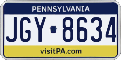 PA license plate JGY8634