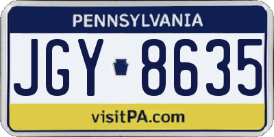PA license plate JGY8635