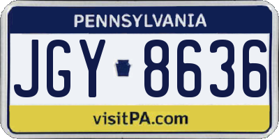 PA license plate JGY8636