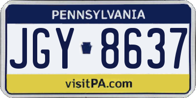 PA license plate JGY8637
