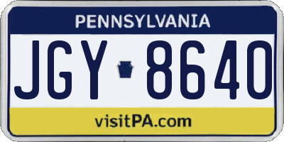 PA license plate JGY8640