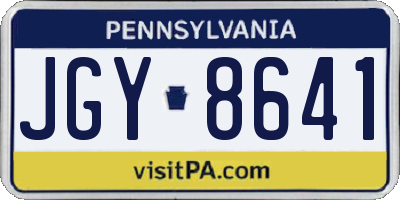 PA license plate JGY8641