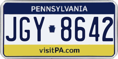 PA license plate JGY8642
