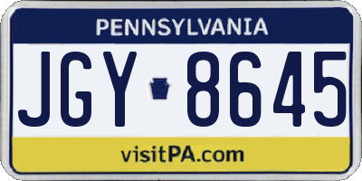 PA license plate JGY8645