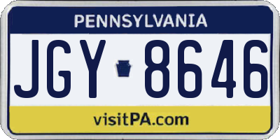PA license plate JGY8646