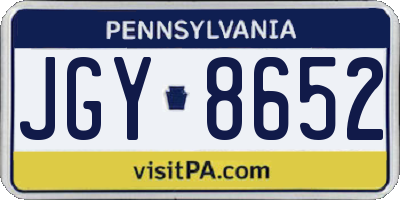 PA license plate JGY8652