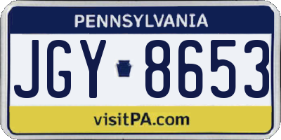 PA license plate JGY8653