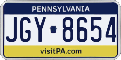 PA license plate JGY8654