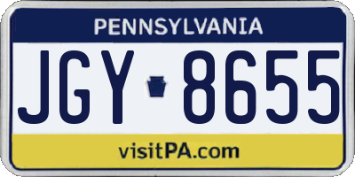 PA license plate JGY8655