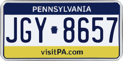 PA license plate JGY8657