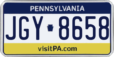 PA license plate JGY8658