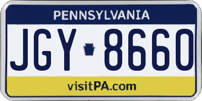 PA license plate JGY8660