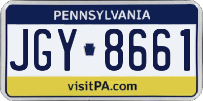 PA license plate JGY8661