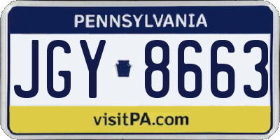 PA license plate JGY8663