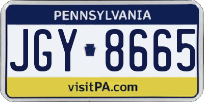 PA license plate JGY8665
