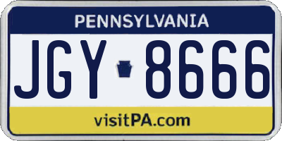 PA license plate JGY8666