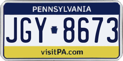 PA license plate JGY8673