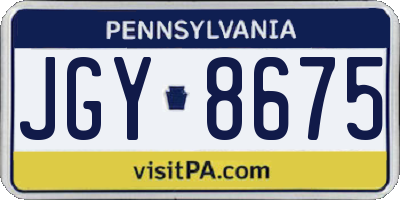 PA license plate JGY8675