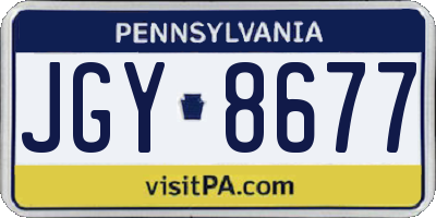 PA license plate JGY8677