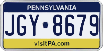 PA license plate JGY8679