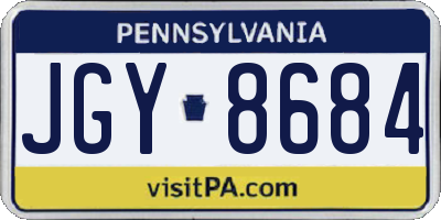 PA license plate JGY8684