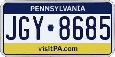 PA license plate JGY8685