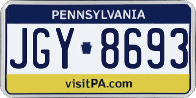PA license plate JGY8693
