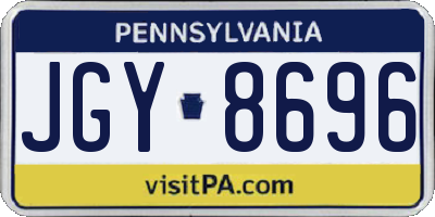 PA license plate JGY8696