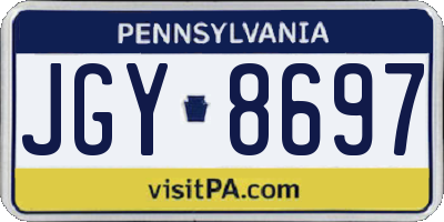PA license plate JGY8697