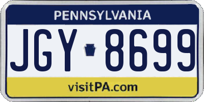 PA license plate JGY8699