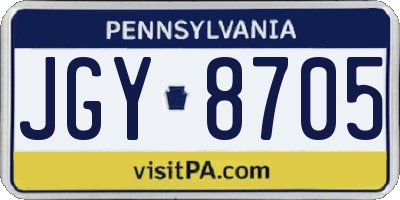 PA license plate JGY8705