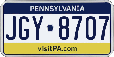 PA license plate JGY8707