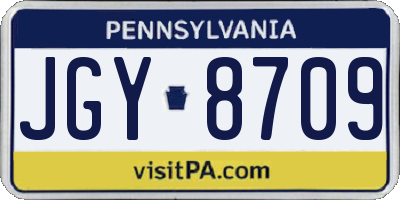 PA license plate JGY8709