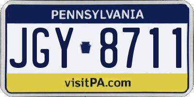 PA license plate JGY8711