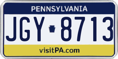 PA license plate JGY8713