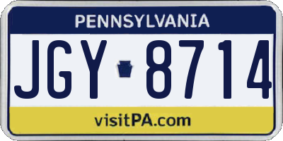 PA license plate JGY8714