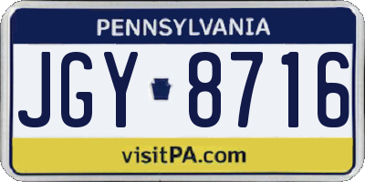 PA license plate JGY8716