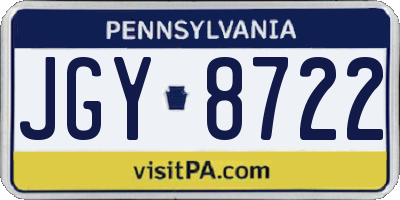 PA license plate JGY8722