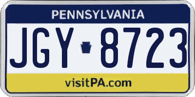 PA license plate JGY8723