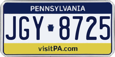 PA license plate JGY8725