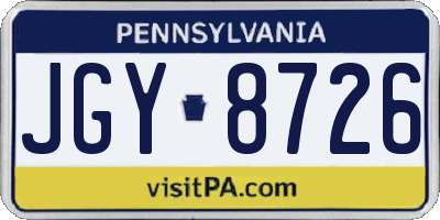 PA license plate JGY8726