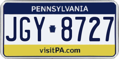 PA license plate JGY8727